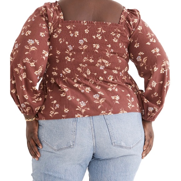 ❤️HP❤️ Madewell Lucie Smocked Peplum Top. Size 14W - Picture 2 of 10